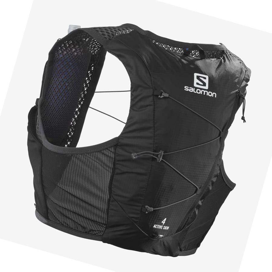 Salomon ACTIVE SKIN 4 Erkek Running Packs Siyah | TR 3109FDN